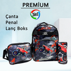 Premium çanta dəsti "Jasmine Star Moster Truck" Çanta + Lanç Boks + Penal