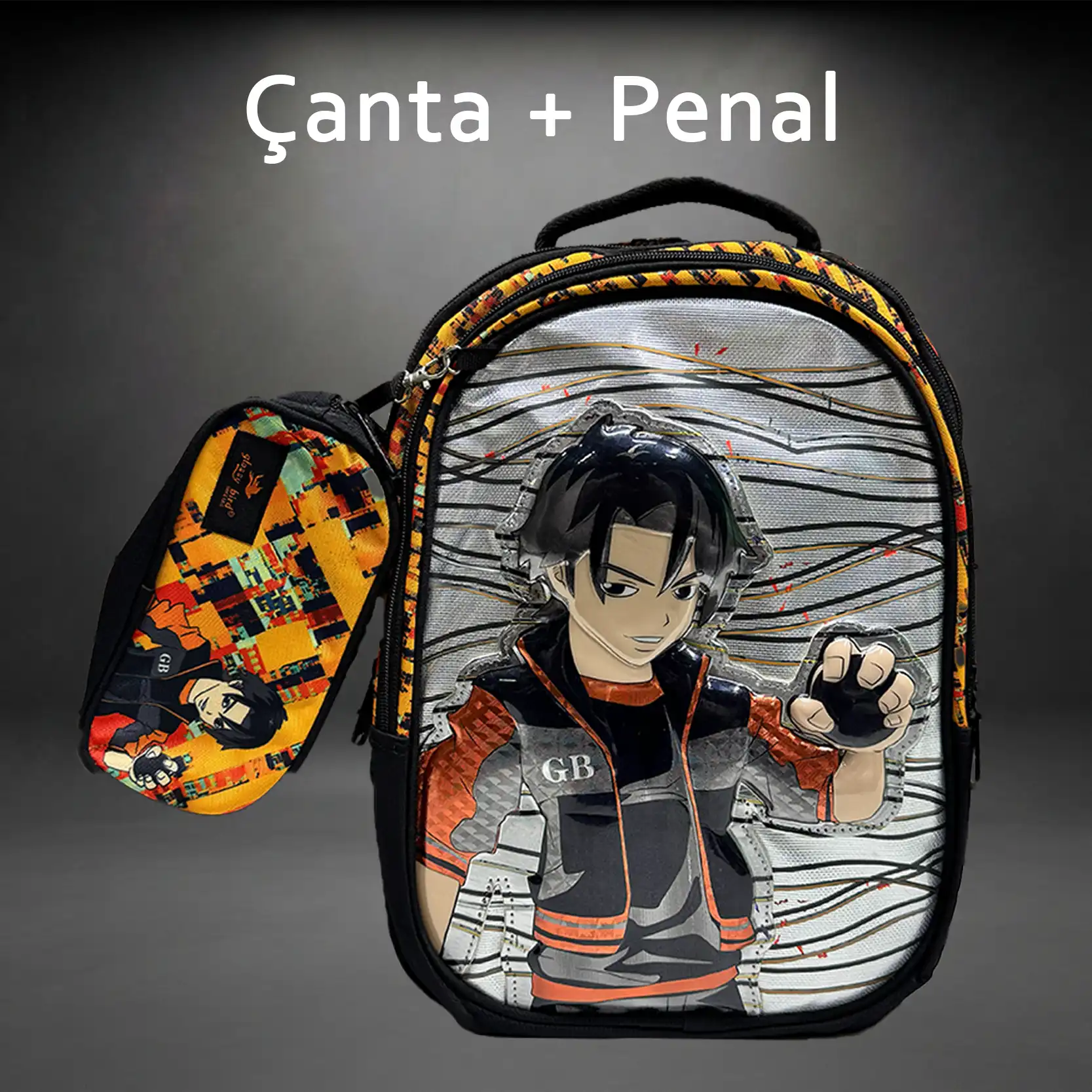 Məkətbli bel çantası dəsti "Glossy Bird Anime" Çanta + Penal