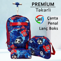 Premium Təkərli çanta dəsti "Jasmine Star FootBall" Çanta + Lanç Boks + Penal