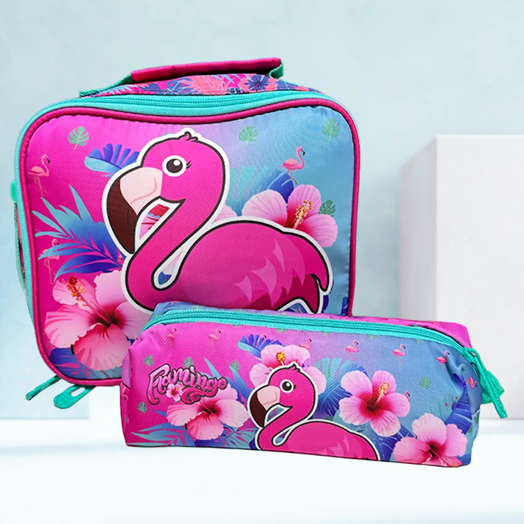 Premium çanta dəsti "Jasmine Star Flamingo" Çanta + Lanç Boks + Penal