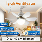 Patrona bağlanan işıqlı tavan sərinkeşi - Ağ 42 sm