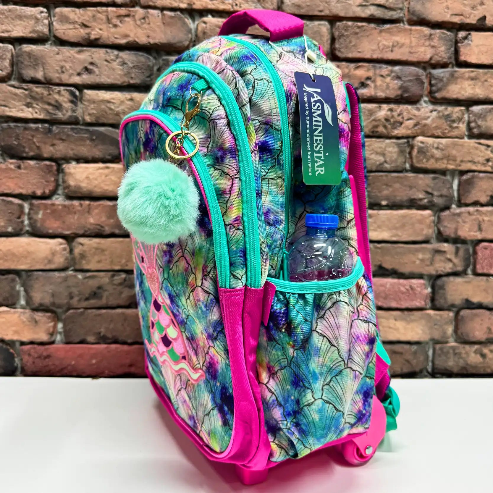 Premium Təkərli çanta dəsti "Jasmine Star Mermaid" Çanta + Lanç Boks + Penal