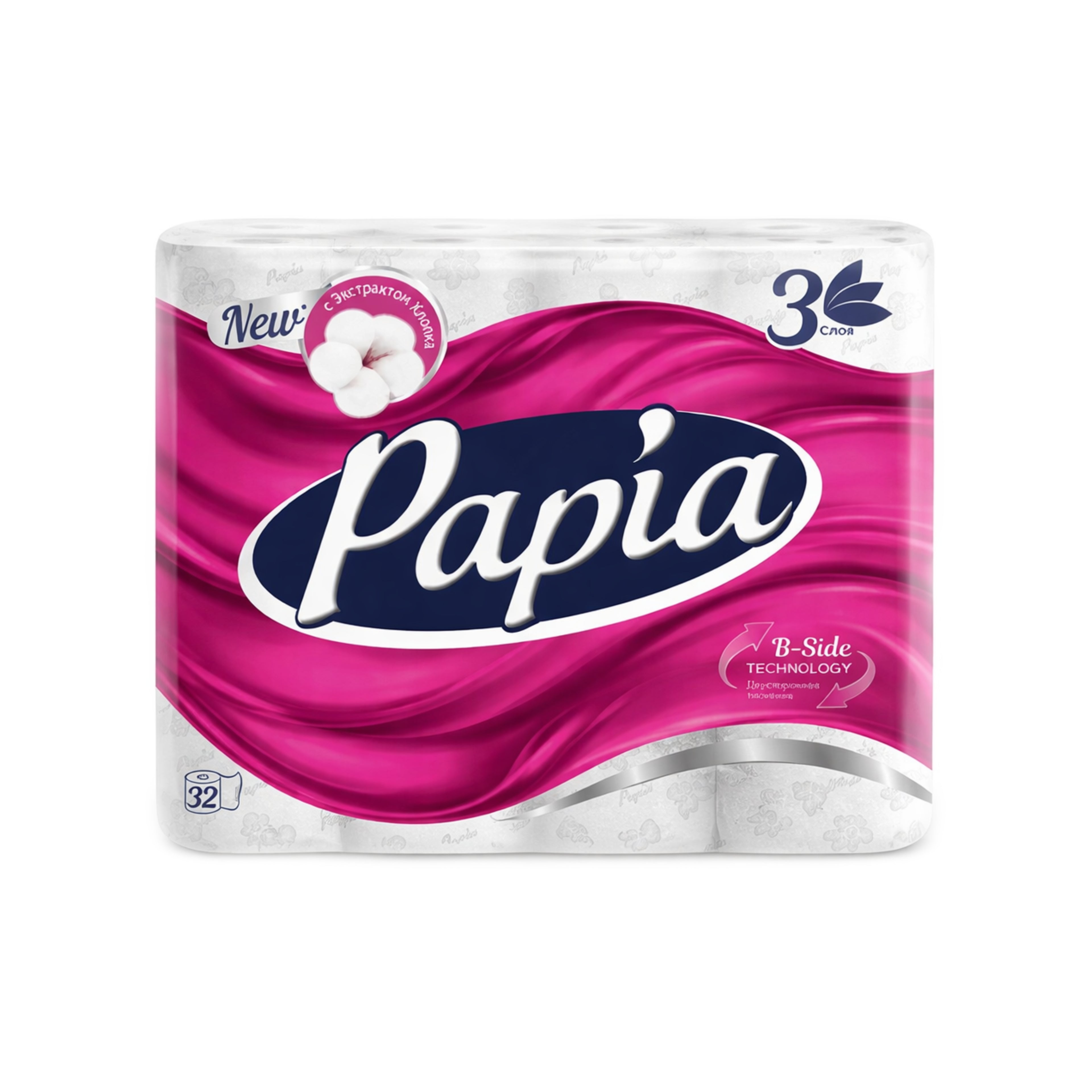 Туалетная бумага Papia, 32 шт., 3 слоя