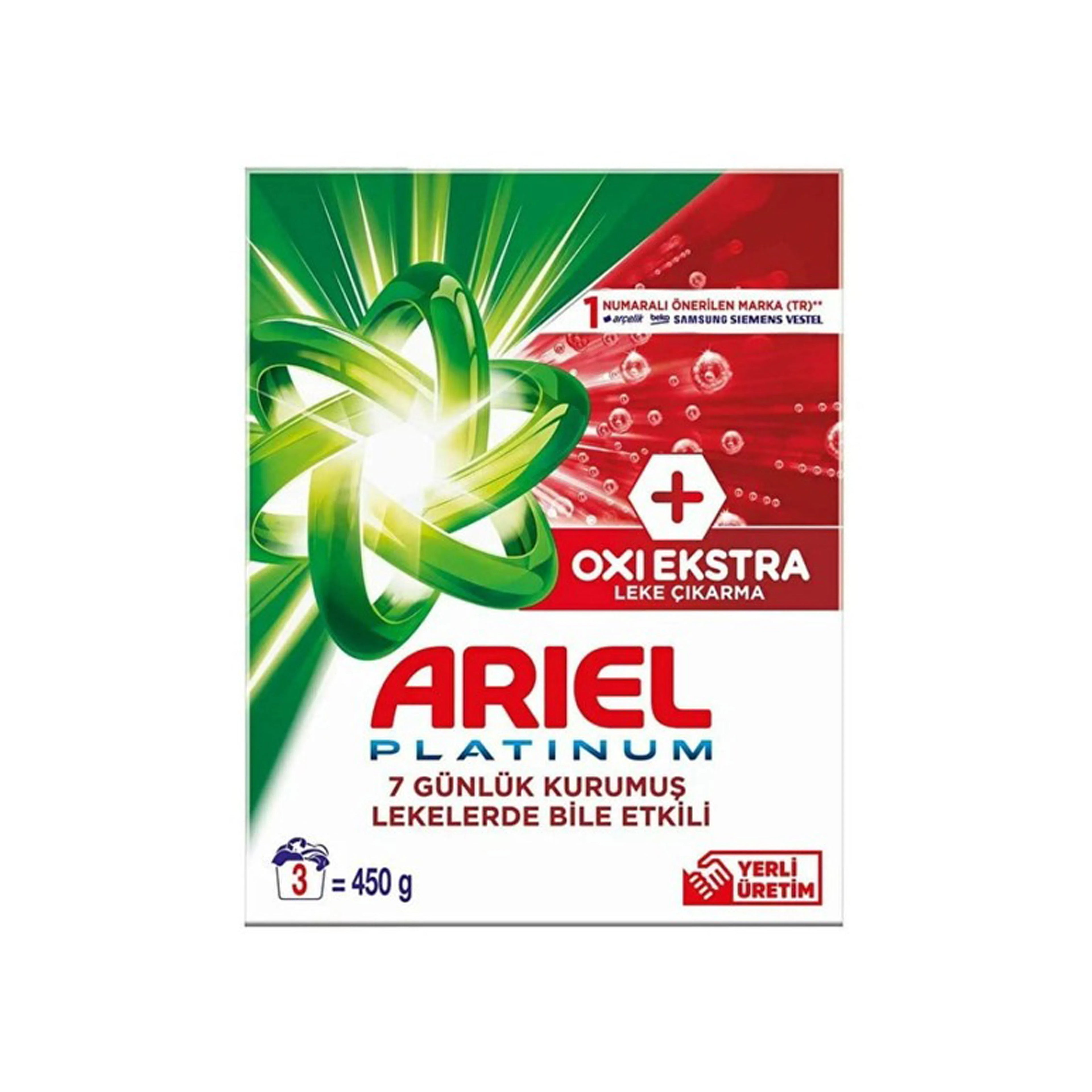 Yuyucu Toz Ariel Platinum Oxi Ekstra, 450 q, Rəngli və Ağ Paltar üçün