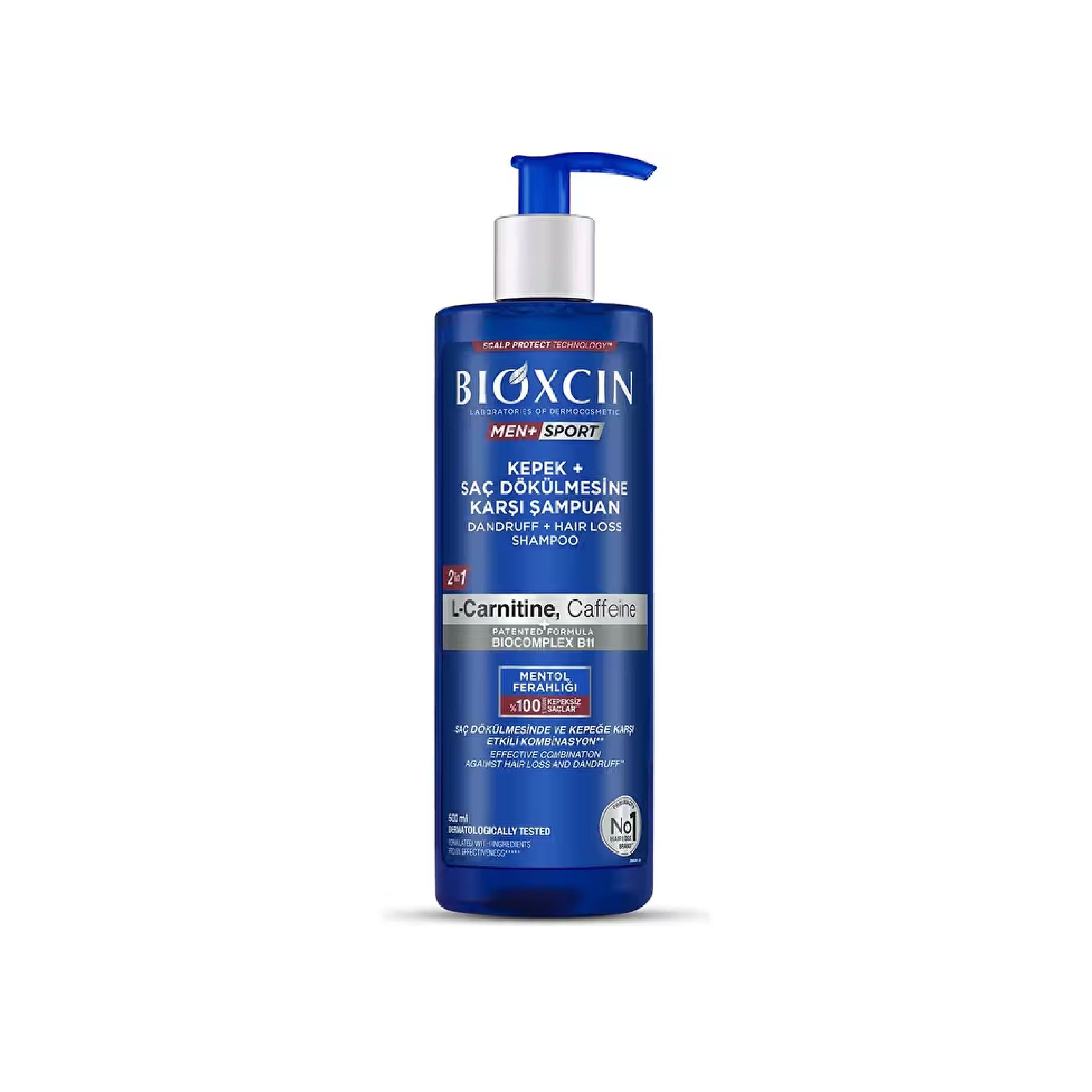 Kişilər üçün kəpəyə və saç tökülməsinə qarşı şampun Bioxcin Men+ Sport, 500 ml