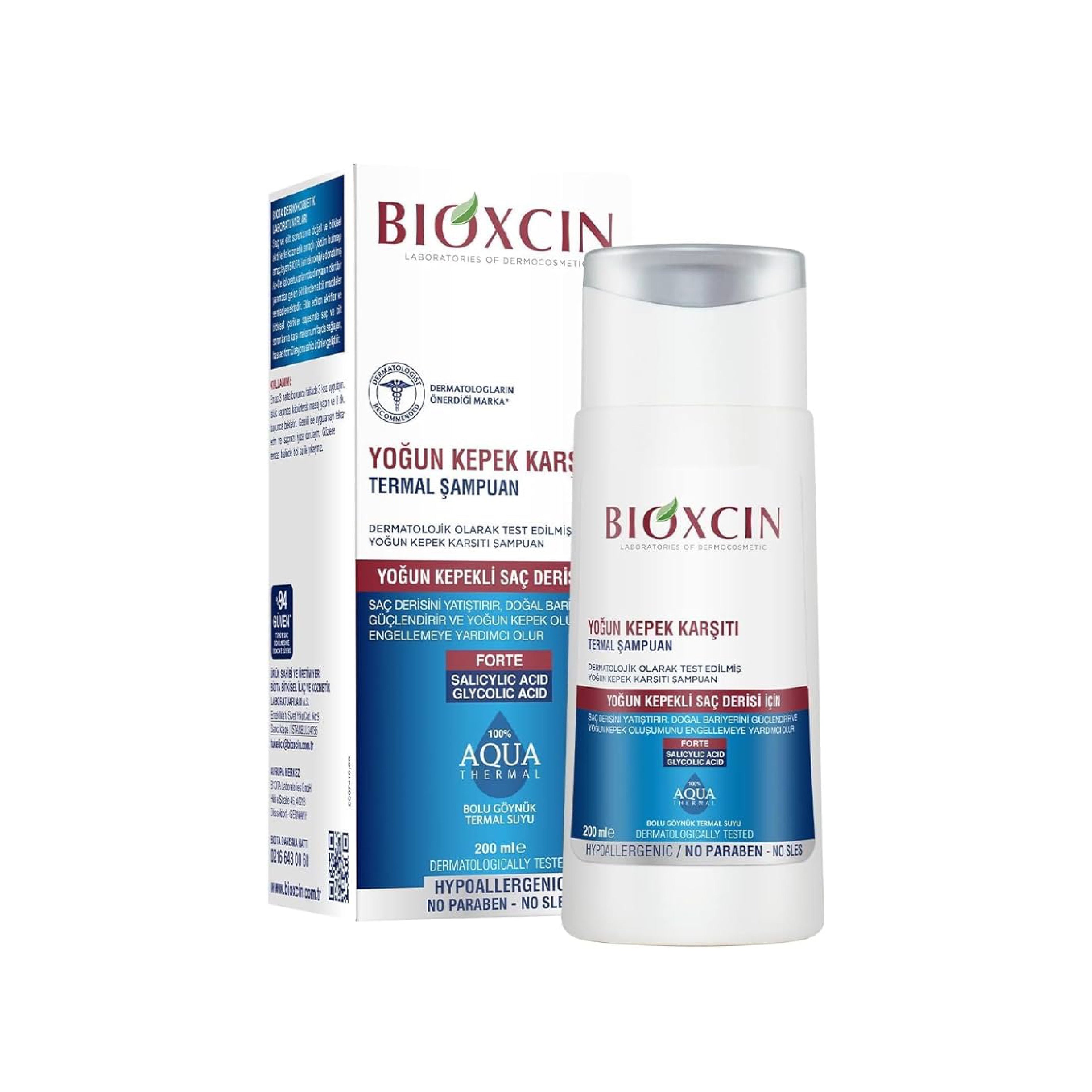 İntensiv kəpəyə qarşı termal şampun Bioxcin Forte, 200 ml