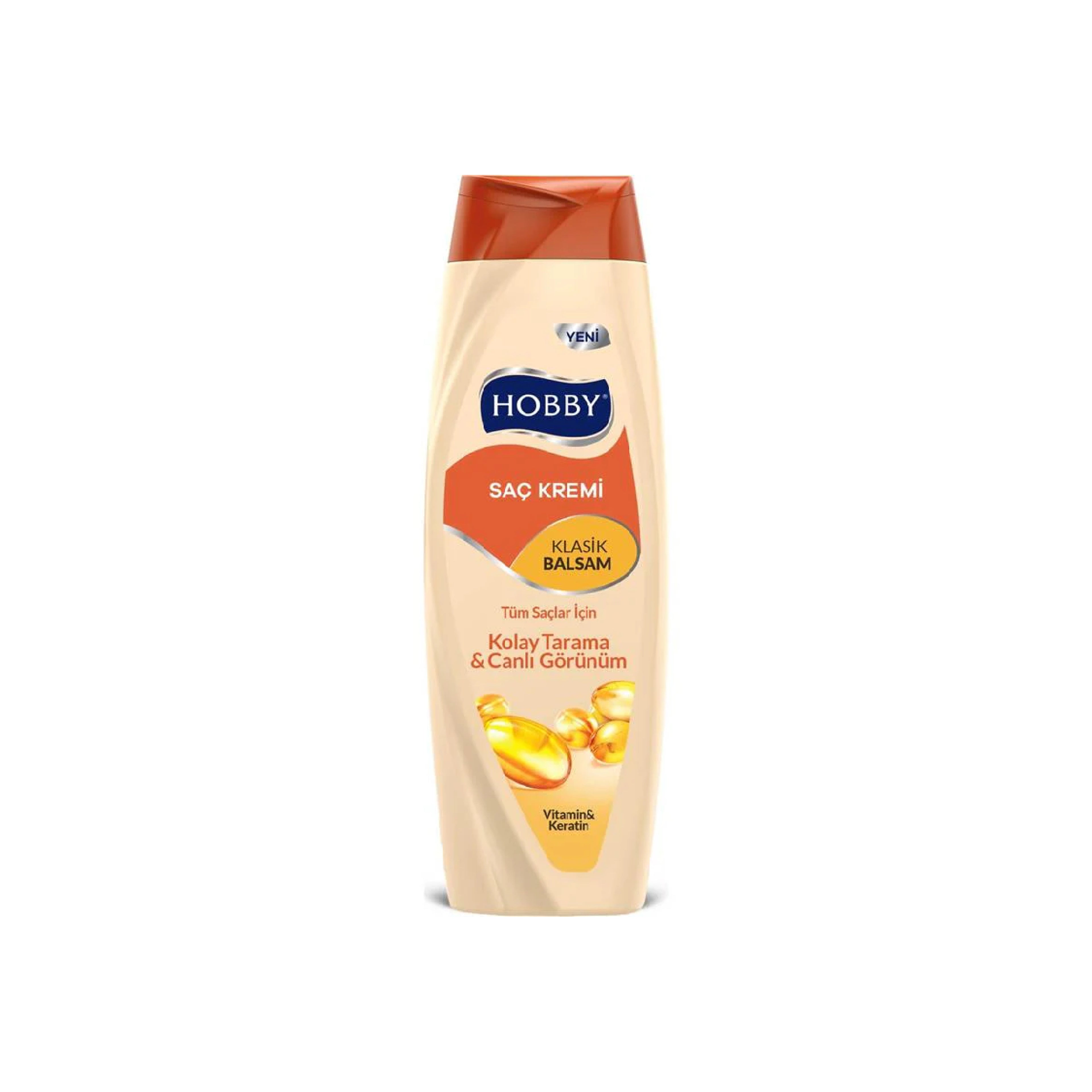 Saç balzamı Hobby Vitamin & Keratin, 600 ml, Boyalı və zədəli saçlar üçün