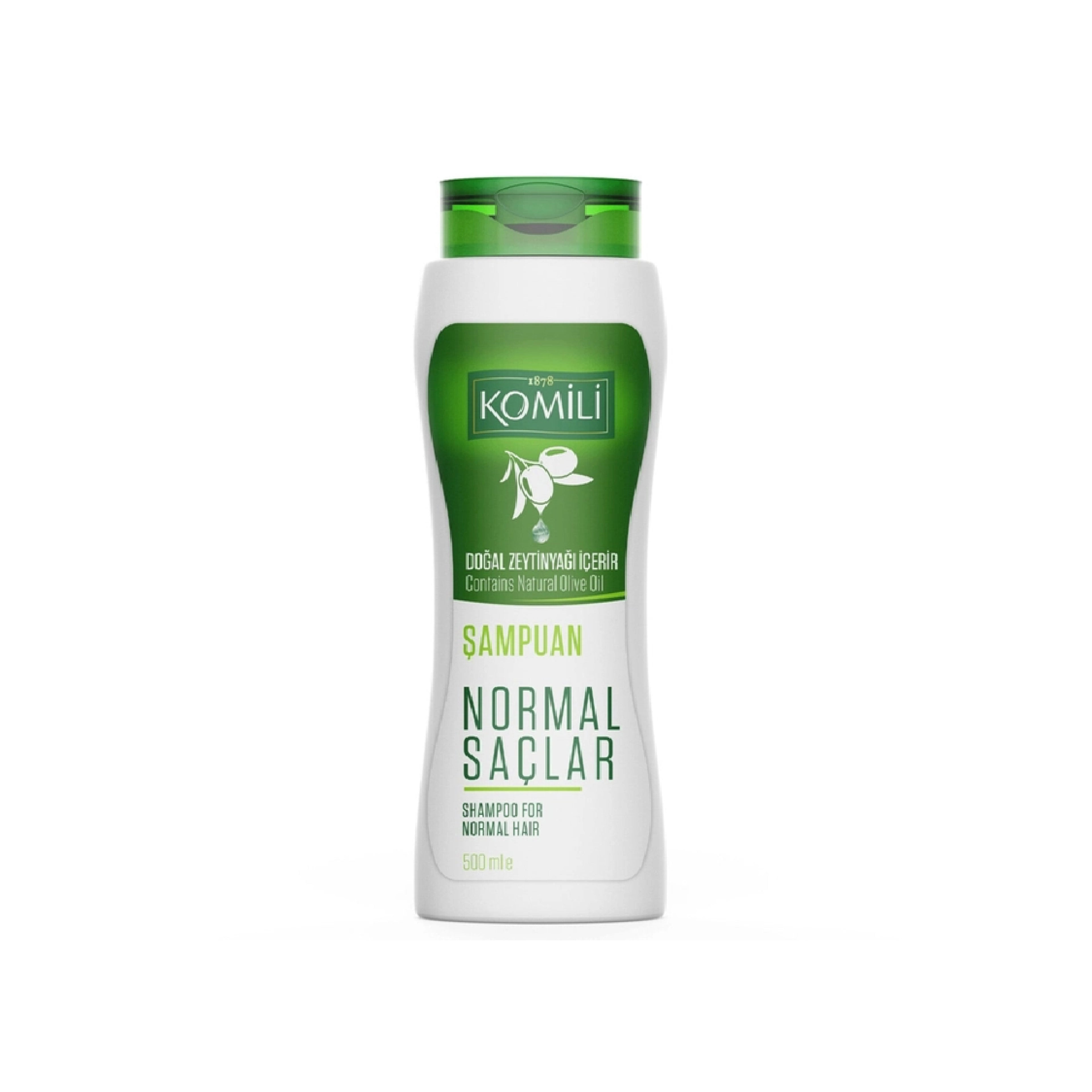 Saç şampunu Komili Zeytun Yağı, 500 ml, Quru və normal saçlar üçün