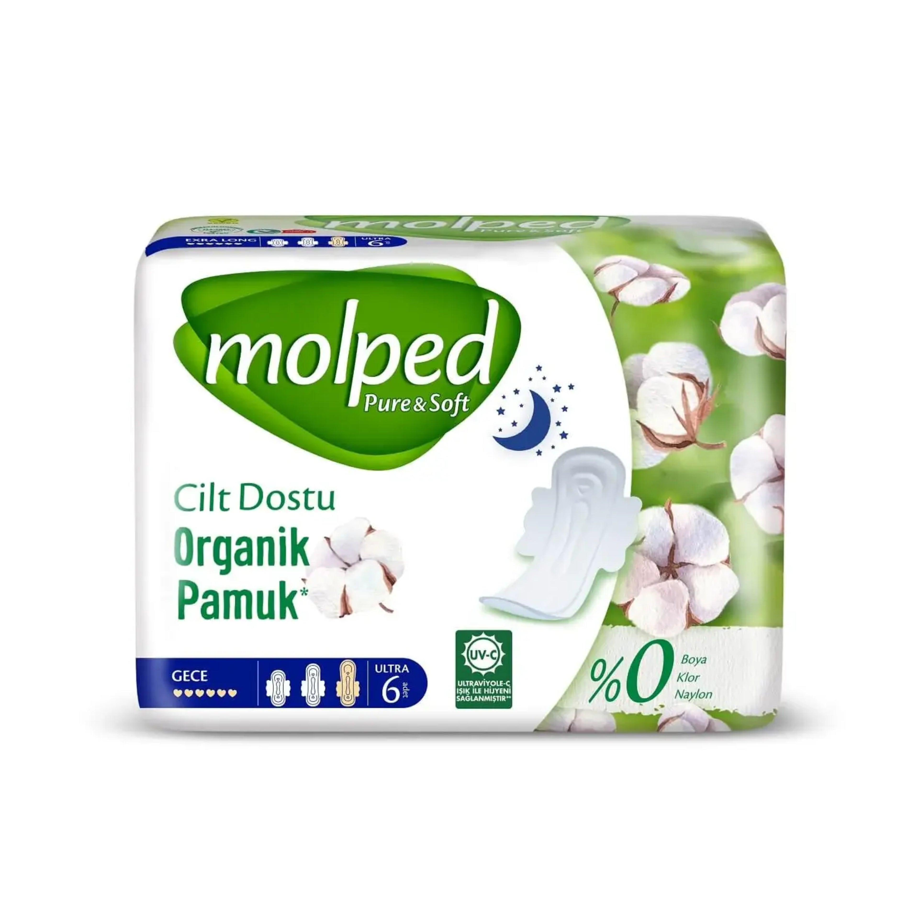 Gigiyenik bezlər Molped Pure Soft Gece Ultra, 6 əd
