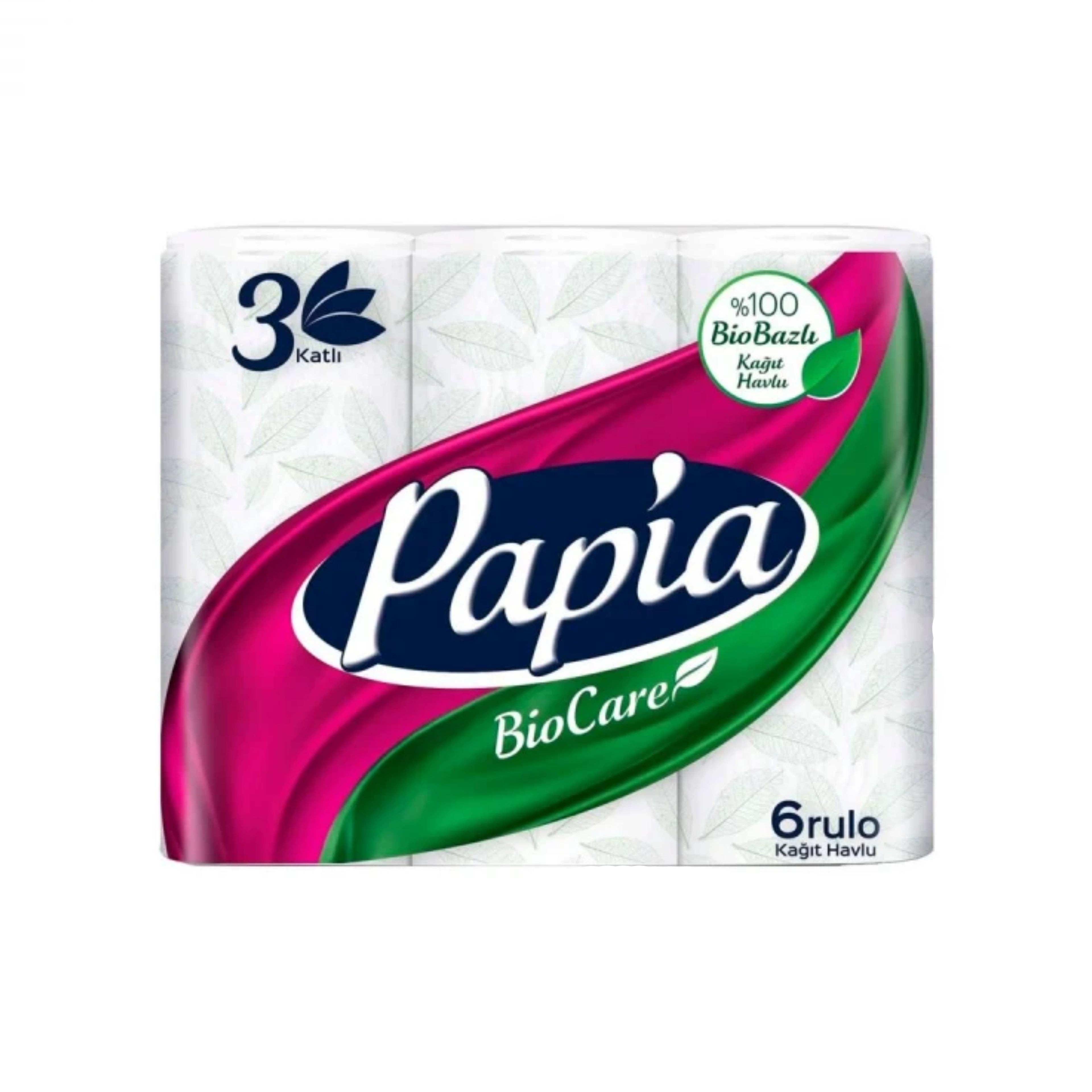 Papia Bio Care Трехслойные Бумажные Кухонные Полотенца 6 рулонов