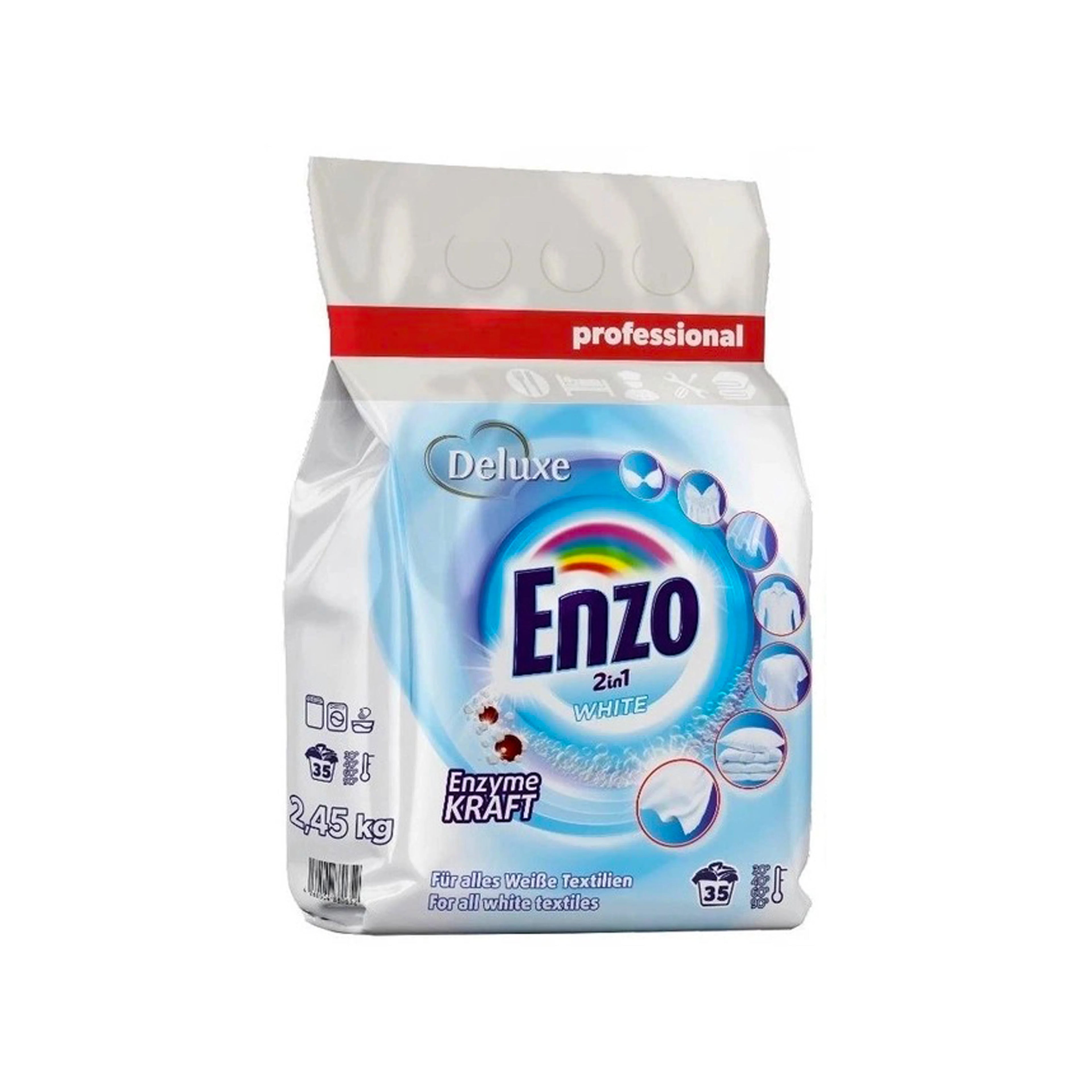 Стиральный порошок Enzo, 2.45 кг, для белого белья