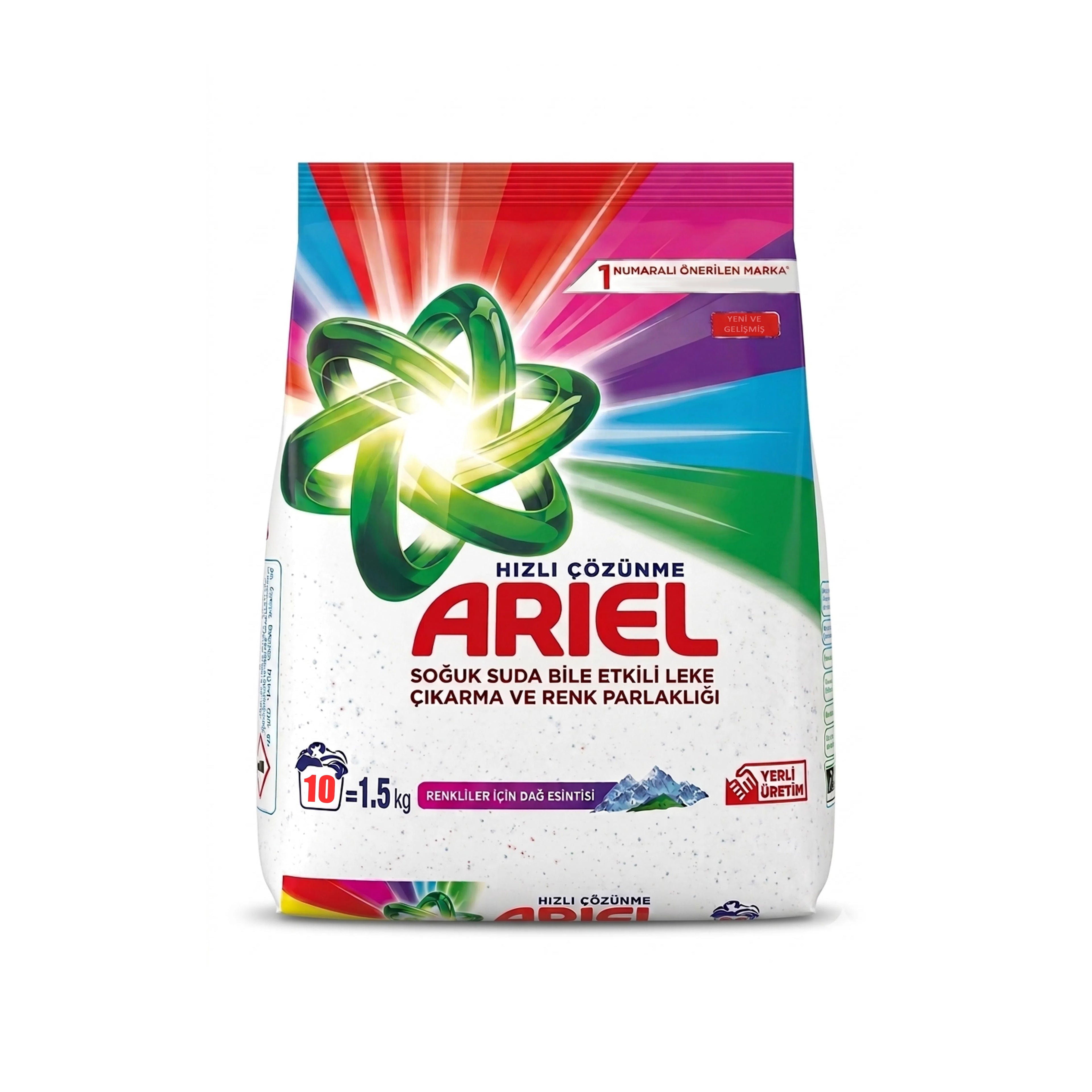Yuyucu toz Ariel Renkliler İçin, 1,5 kq, rəngli paltarlar üçün