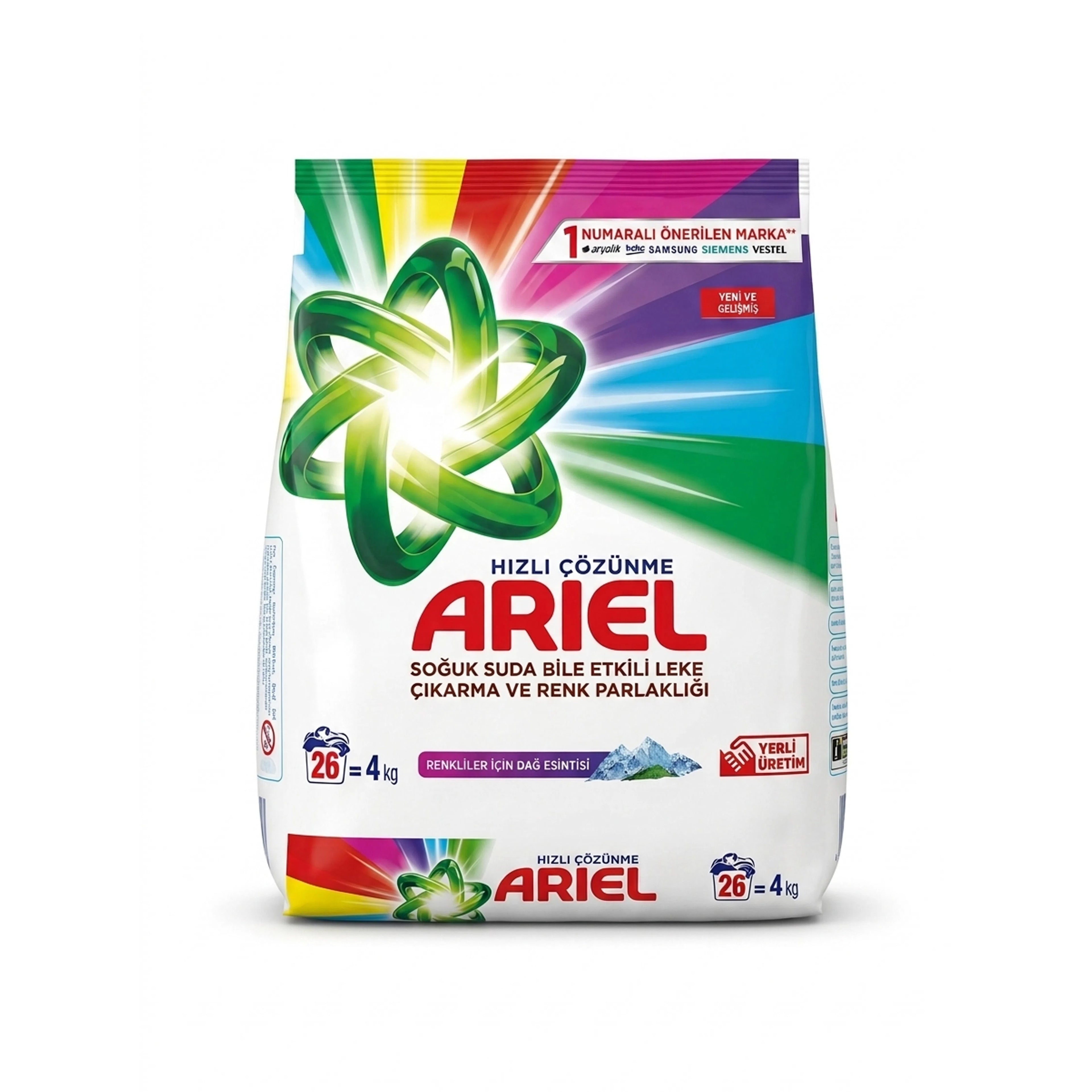 Yuyucu toz Ariel Renkliler İçin, 4 kq, rəngli paltarlar üçün
